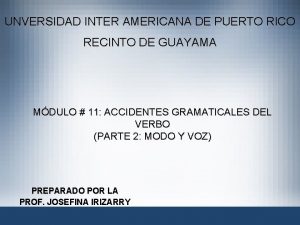 UNVERSIDAD INTER AMERICANA DE PUERTO RICO RECINTO DE