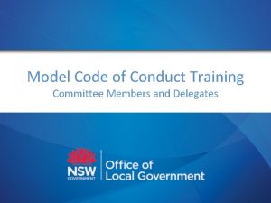 Model Code of Conduct Training Committee Members and