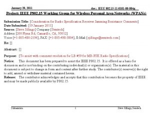 January 20 2011 doc IEEE 802 15 11