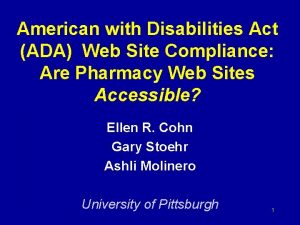 American with Disabilities Act ADA Web Site Compliance