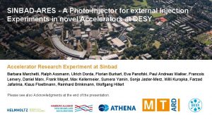 SINBADARES A PhotoInjector for external Injection Experiments in