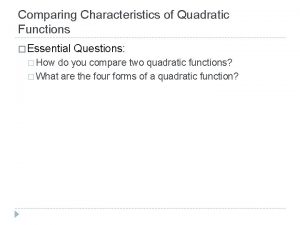Comparing quadratic functions