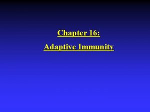 Chapter 16 Adaptive Immunity The Immune Response Immunity