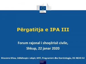 Prgatitja e IPA III Forum rajonal i shoqris