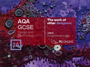 AQA GCSE Design and Technology 8552 2 A