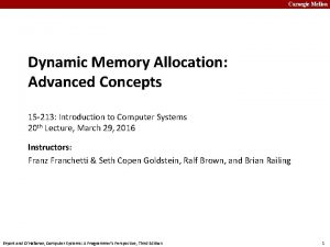 Carnegie Mellon Dynamic Memory Allocation Advanced Concepts 15