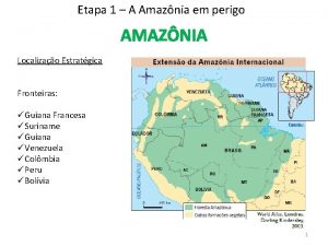 Etapa 1 A Amaznia em perigo AMAZNIA Localizao