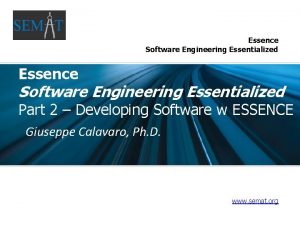 Essence Software Engineering Essentialized Part 2 Developing Software