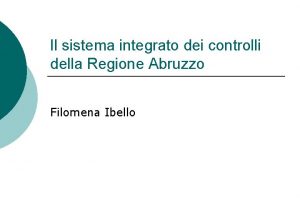 Il sistema integrato dei controlli della Regione Abruzzo