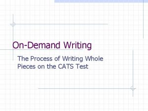 OnDemand Writing The Process of Writing Whole Pieces