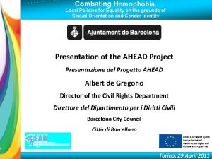 Combating Homophobia Local Policies for Equality on the