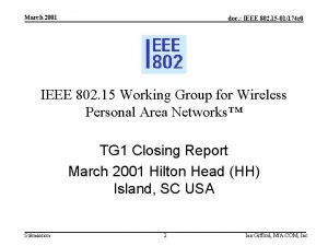 March 2001 doc IEEE 802 15 01174 r