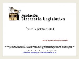 ndice Legislativo 2013 Buenos Aires 20 de diciembre
