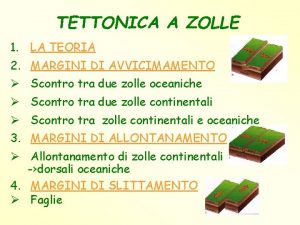 TETTONICA A ZOLLE 1 LA TEORIA 2 MARGINI