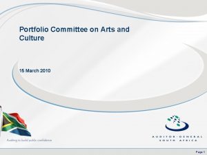 Portfolio Committee on Arts and Culture 15 March