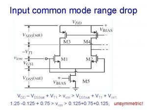 Input common mode range drop VDD VDS 3