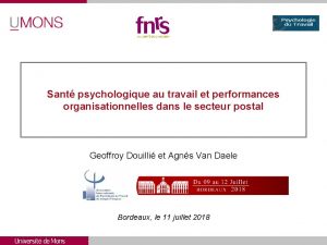 Sant psychologique au travail et performances organisationnelles dans