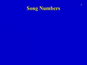Song Numbers 1 Reverence For God 2 3