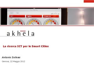 La ricerca ICT per le Smart Cities Antonio