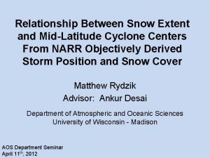 Relationship Between Snow Extent and MidLatitude Cyclone Centers