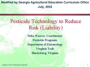 Modified by Georgia Agricultural Education Curriculum Office July