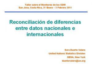 Taller sobre el Monitoreo de los ODM San