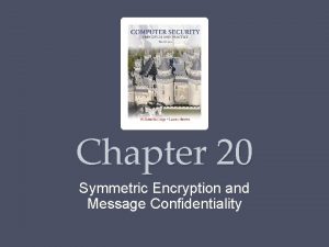 Chapter 20 Symmetric Encryption and Message Confidentiality Symmetric