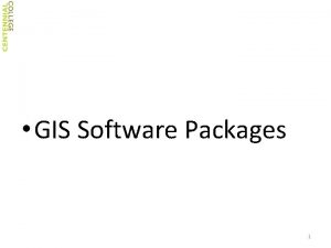 Gis software packages