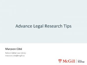 Advance Legal Research Tips Maryvon Ct Nahum Gelber