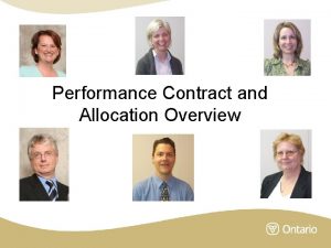 Performance Contract and Allocation Overview 6162021 What LHINs