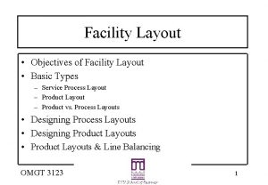 Facility layout objectives