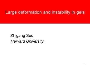 Large deformation and instability in gels Zhigang Suo