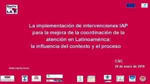 La implementacin de intervenciones IAP para la mejora