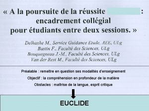 Pralable remettre en question ses modalits denseignement Objectif