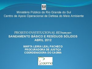 Ministrio Pblico do Rio Grande do Sul Centro