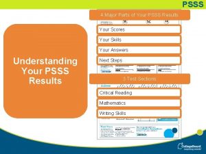 PSSS 4 Major Parts of Your PSSS Results