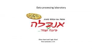 Data processing laboratory Elinor karni and Sapir Alool