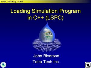 TMDL Modeling Toolbox Loading Simulation Program in C