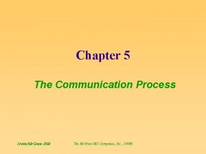 Chapter 5 The Communication Process IrwinMc GrawHill The