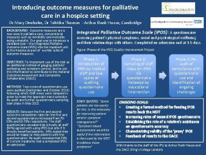 Introducing outcome measures for palliative care in a