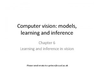 Computer vision models learning and inference Chapter 6