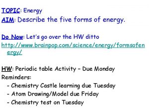 Five forms of energy