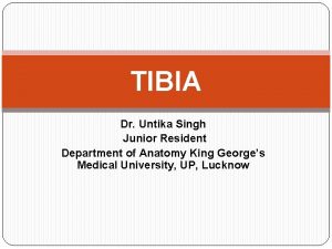 TIBIA Dr Untika Singh Junior Resident Department of