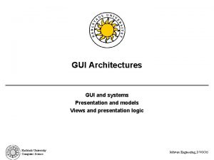 Gui architectures