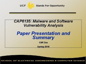 CAP 6135 Malware and Software Vulnerability Analysis Paper