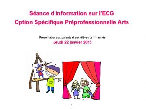 Sance dinformation sur lECG Option Spcifique Prprofessionnelle Arts