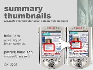 summary thumbnails readable overviews for small screen web