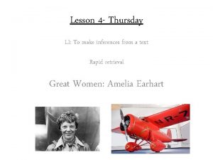 What inference can be made about amelia earhart?
