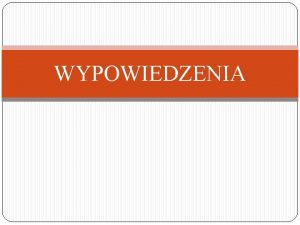 Rodzaje wypowiedzeń