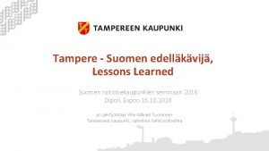 Lessons learned suomeksi